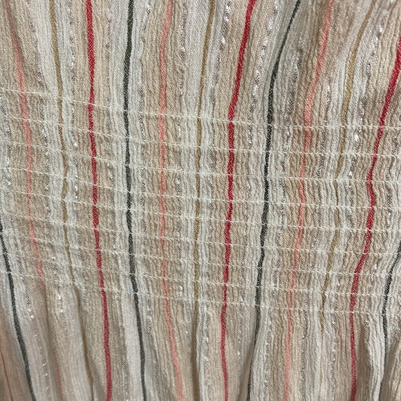 BECCA by REBECCA Coastal Shorts Romper Swim Coverup Striped Shimmery Back Ties - Picture 11 of 16